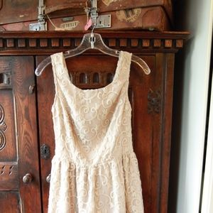 Ark & Co Ivory Cream Lace Dress with Open Back